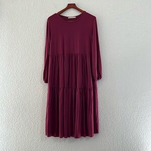Peruvian Connection Tiered Knit Midi Dress